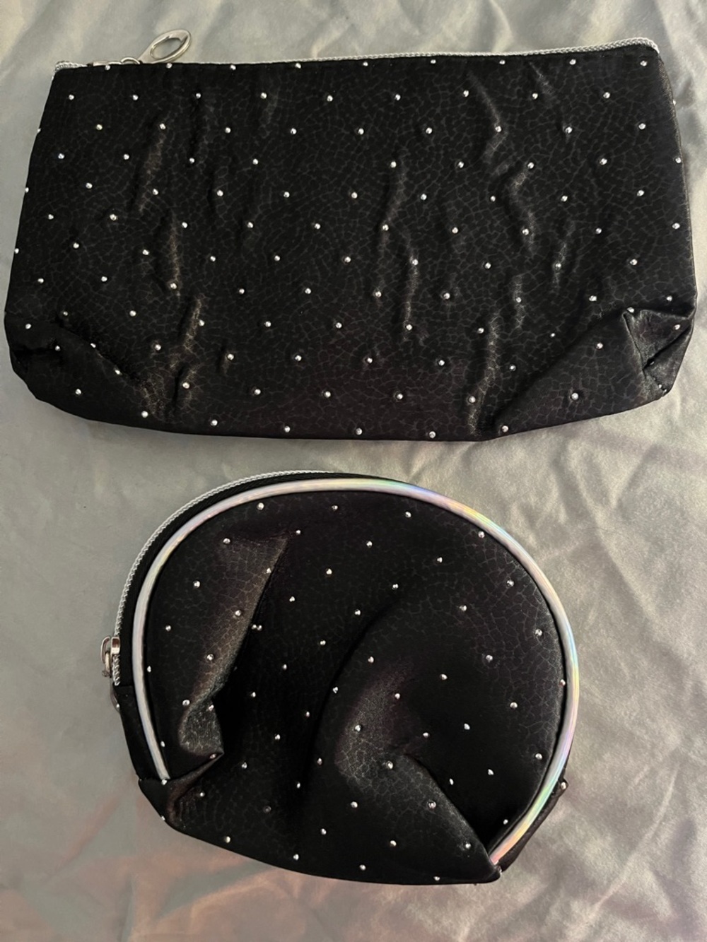 PINK Victoria's Secret Black Studded Cosmetic Bag Set